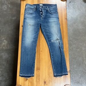 Citizens Of Humanity Distressed Blue Cropped Jeans